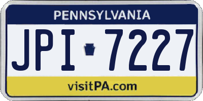 PA license plate JPI7227