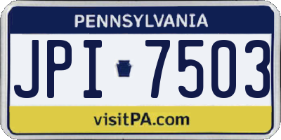 PA license plate JPI7503