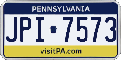 PA license plate JPI7573