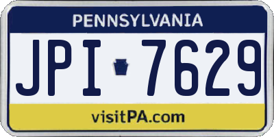 PA license plate JPI7629