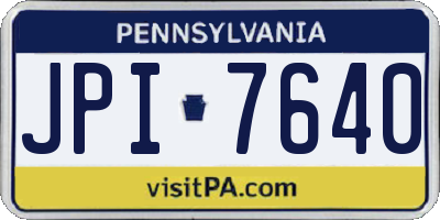 PA license plate JPI7640