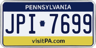 PA license plate JPI7699