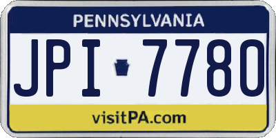 PA license plate JPI7780