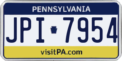 PA license plate JPI7954