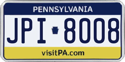 PA license plate JPI8008
