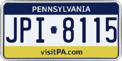 PA license plate JPI8115
