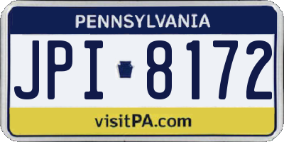 PA license plate JPI8172