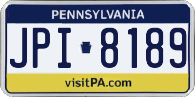PA license plate JPI8189