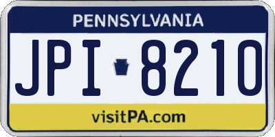 PA license plate JPI8210