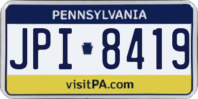 PA license plate JPI8419