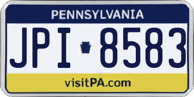 PA license plate JPI8583