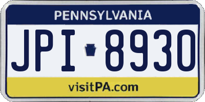 PA license plate JPI8930