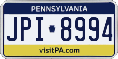 PA license plate JPI8994