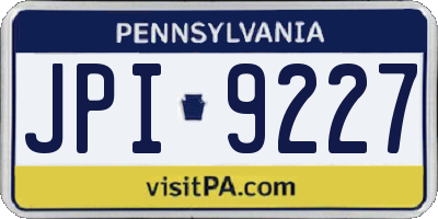 PA license plate JPI9227