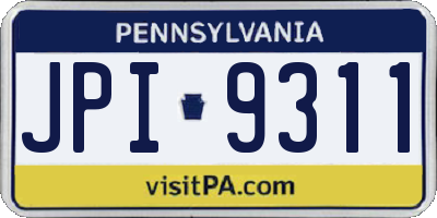 PA license plate JPI9311