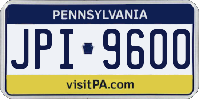 PA license plate JPI9600