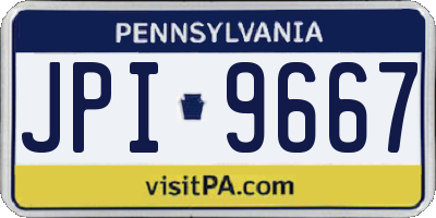 PA license plate JPI9667