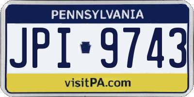 PA license plate JPI9743
