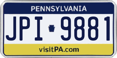 PA license plate JPI9881