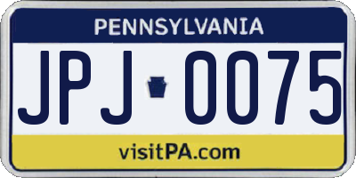 PA license plate JPJ0075