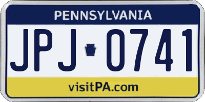 PA license plate JPJ0741