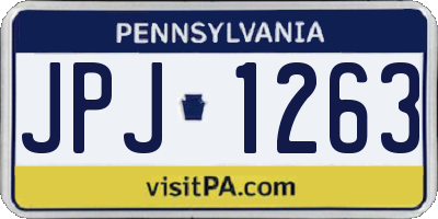 PA license plate JPJ1263