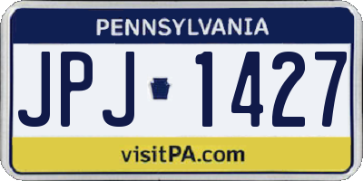 PA license plate JPJ1427