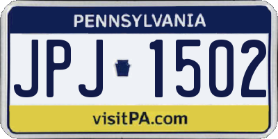 PA license plate JPJ1502