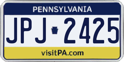 PA license plate JPJ2425