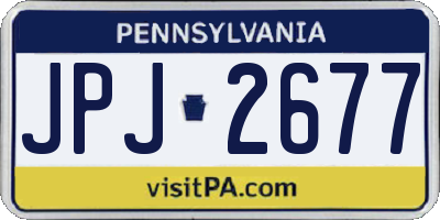 PA license plate JPJ2677