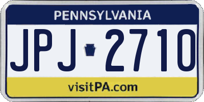 PA license plate JPJ2710