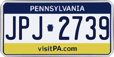 PA license plate JPJ2739