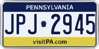 PA license plate JPJ2945