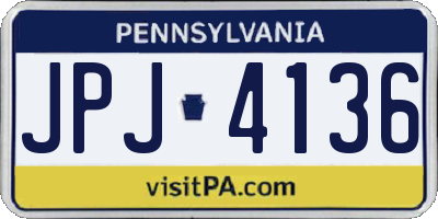 PA license plate JPJ4136