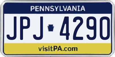 PA license plate JPJ4290