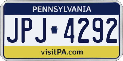 PA license plate JPJ4292
