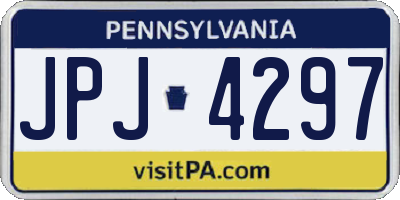 PA license plate JPJ4297