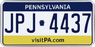 PA license plate JPJ4437