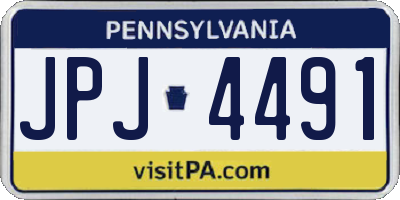 PA license plate JPJ4491