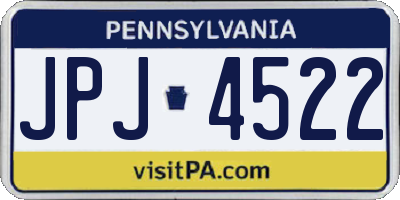 PA license plate JPJ4522