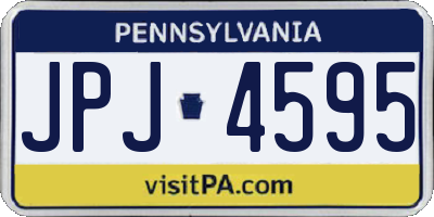 PA license plate JPJ4595