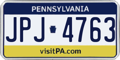 PA license plate JPJ4763