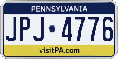 PA license plate JPJ4776