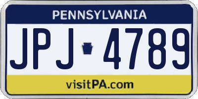 PA license plate JPJ4789