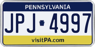 PA license plate JPJ4997