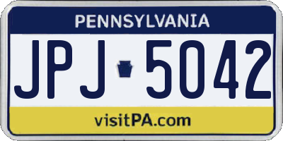 PA license plate JPJ5042