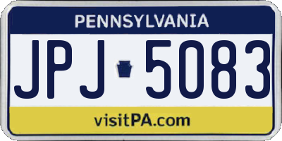 PA license plate JPJ5083