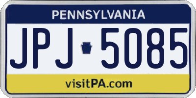 PA license plate JPJ5085
