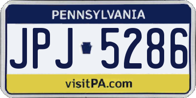 PA license plate JPJ5286