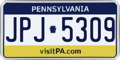PA license plate JPJ5309